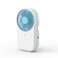 Ventilateur portable rechargeable USB blanc et bleu